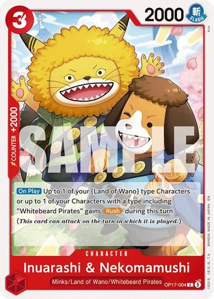 Inuarashi & Nekomamushi - OP17-004 - Common (Presale)
