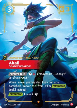 Akali - Deadly Weapon - 021/166 - Epic