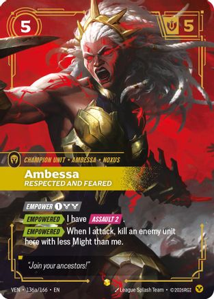 Ambessa - Respected and Feared (Alternate Art) - 136a/166 - Showcase