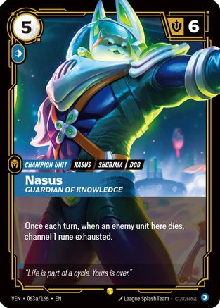 Nasus - Guardian of Knowledge (Alternate Art) - 063a/166 - Showcase