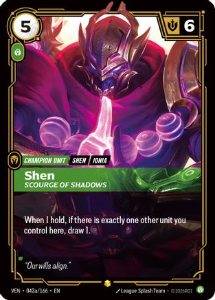 Shen - Scourge of Shadows (Alternate Art) - 042a/166 - Showcase