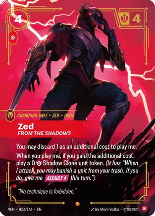 Zed - From the Shadows - 023/166 - Epic