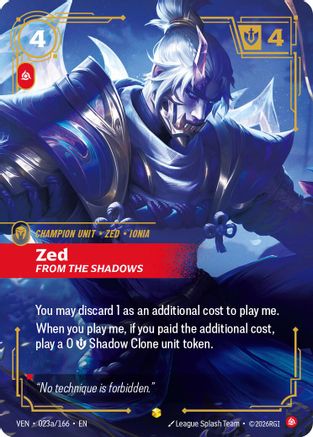 Zed - From the Shadows (Alternate Art) - 023a/166 - Showcase