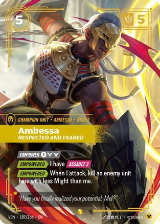 Ambessa - Respected and Feared (Overnumbered) - 187/166 - Showcase