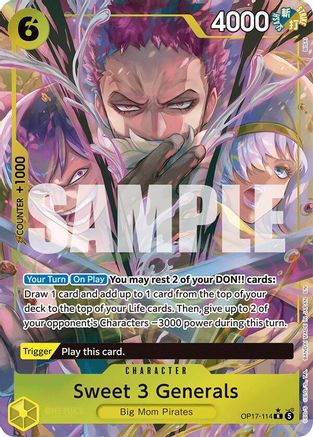 Sweet 3 Generals (Alternate Art) - OP17-114 - Rare (Presale)