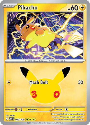 Pikachu - 030/128 - Pikachu Rare