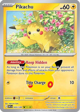 Pikachu - 033/128 - Pikachu Rare
