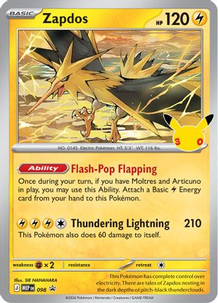 Zapdos (30th Celebration) - 098 - Promo