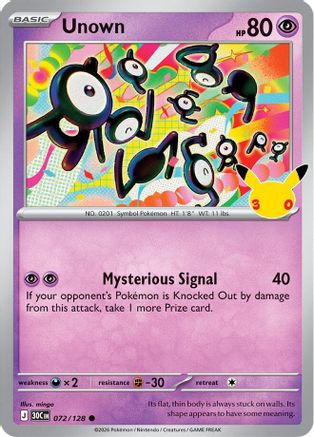 Unown - 072/128 - Common