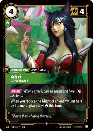 Ahri, Confident - 038/167 - Rare