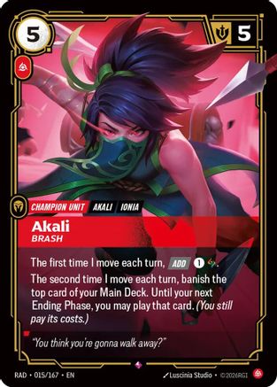 Akali, Brash - 015/167 - Rare