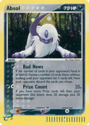 Absol - 1/97 - Holo Rare - Reverse Holo