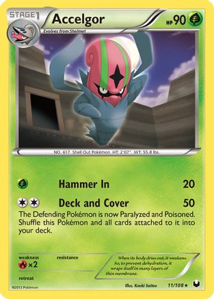 Accelgor - 11/108 - Rare - Reverse Holo