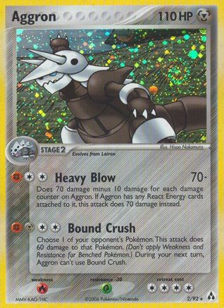 Aggron - 2/92 - Holo Rare - Reverse Holo