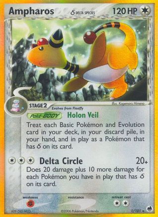 Ampharos (Delta Species) - 1/101 - Holo Rare