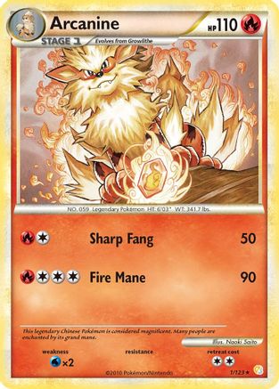 Arcanine - 1/123 - Holo Rare - Reverse Holo