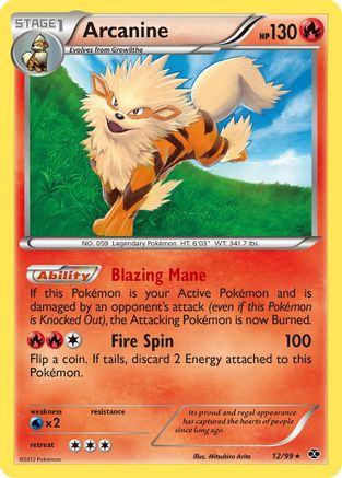 Arcanine (12) - 12/99 - Rare - Reverse Holo