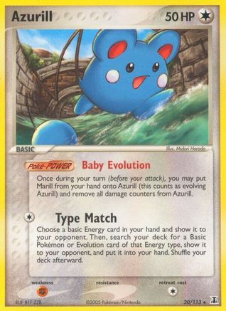 Azurill - 20/113 - Rare - Reverse Holo