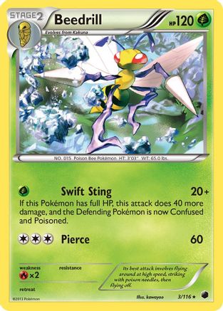 Beedrill - 3/116 - Rare - Reverse Holo