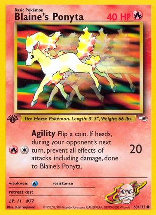 Blaine's Ponyta 063  - Unlimited Gym Heroes - Common