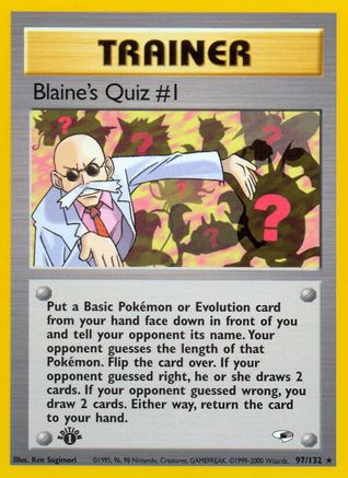 Blaine's Quiz #1 097  - Unlimited Gym Heroes - Rare