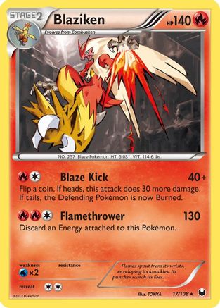 Blaziken - 17/108 - Holo Rare - Reverse Holo