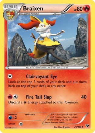 Braixen - 25/146 - Uncommon - Reverse Holo