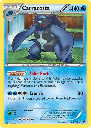 Carracosta - 26/101 - Rare - Reverse Holo
