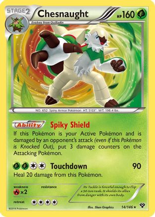 Chesnaught - 14/146 - Holo Rare - Reverse Holo