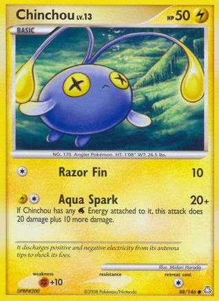 Chinchou (88) 088  - Reverse Holofoil Legends Awakened - Common