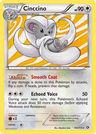 Cinccino - 105/113 - Holo Rare - Reverse Holo