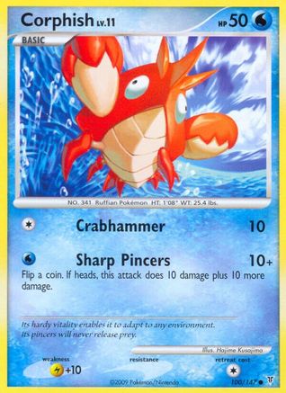 Corphish - 100/147 - Common - Reverse Holo