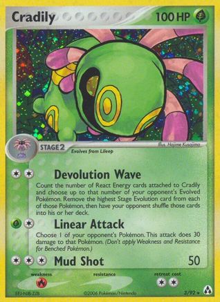 Cradily - 3/92 - Holo Rare