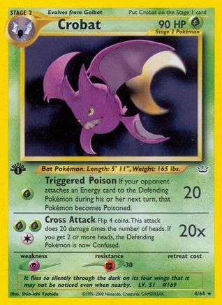Crobat - 4/64 - Holo Rare - Unlimited
