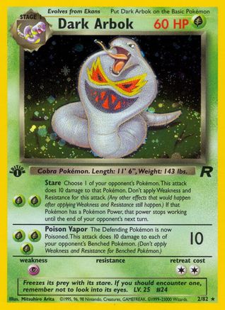 Dark Arbok (2) 002/82  - Unlimited Holofoil Team Rocket - Holo Rare