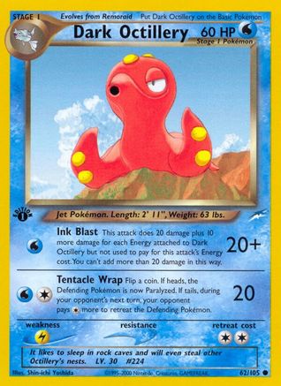 Dark Octillery 062/105  - 1st Edition Neo Destiny - Common