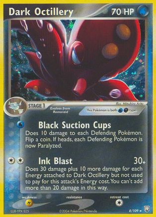 Dark Octillery - 8/109 - Holo Rare - Reverse Holo