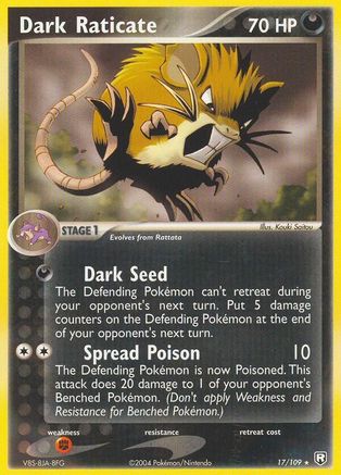 Dark Raticate - 17/109 - Rare - Reverse Holo