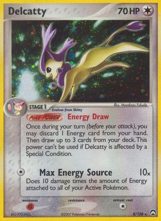 Delcatty 008  - Reverse Holofoil Power Keepers - Holo Rare