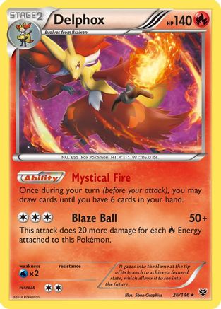Delphox - 26/146 - Holo Rare - Reverse Holo