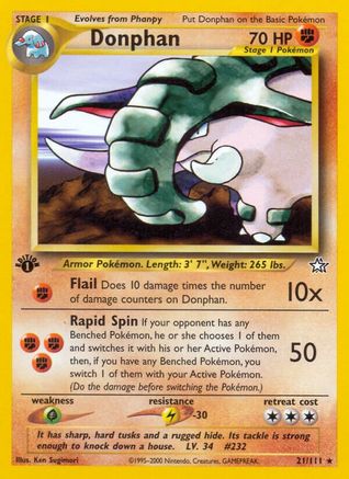 Donphan 021/111  - Unlimited Neo Genesis - Rare