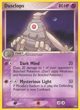 Dusclops - 14/108 - Rare - Reverse Holo