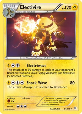 Electivire - 54/149 - Holo Rare - Reverse Holo