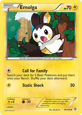 Emolga  - Reverse Holofoil Dragons Exalted - Uncommon
