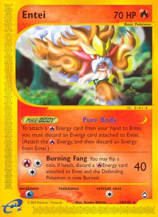 Entei - 10/147 - Rare - Reverse Holo