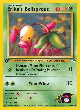 Erika's Bellsprout (75) 075  - 1st Edition Gym Heroes - Common