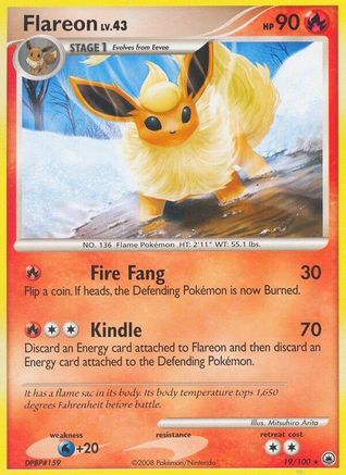 Flareon - 19/100 - Rare - Reverse Holo