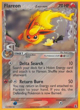 Flareon (Delta Species) - 5/113 - Holo Rare - Reverse Holo