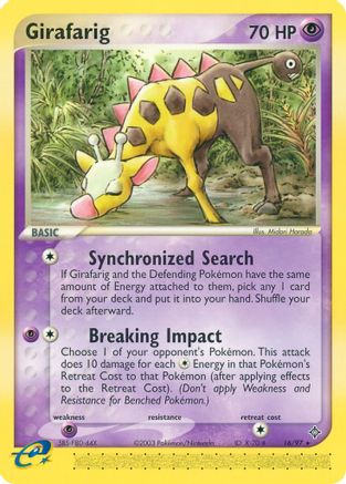 Girafarig - 16/97 - Rare - Reverse Holo