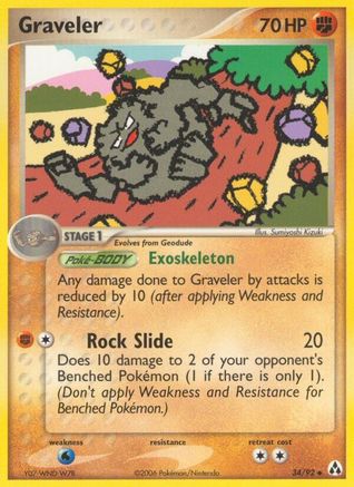 Graveler - 34/92 - Uncommon - Reverse Holo
